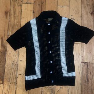 Kids Black and White Button-Up Shirt